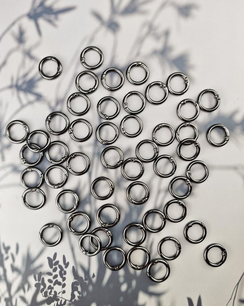 Hibmisy 50pcs 1 Inch Metal Spring O Rings,Round Carabiners Clips Snap Hooks for Keychains, Purse, Shoulder Bag,DIY Crafts (Gray) - Image 5